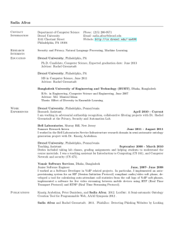 Sadia Afroz - Computer Science