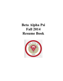 Beta Alpha Psi Fall 2014 Resume Book
