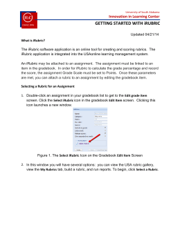 GETTING STARTED WITH iRUBRIC - University of South Alabama