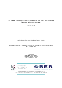 The South African poor white problem in the early 20th century