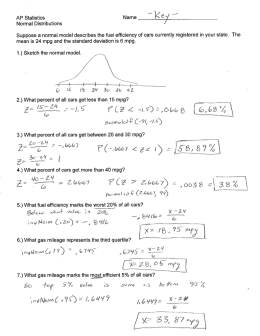 Suppose a normal mode! describes the fuel efficiency of cars