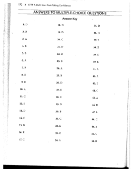 ANSWERS TO MULTIPLE