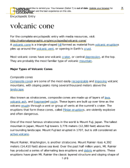 volcanic cone - National Geographic Society