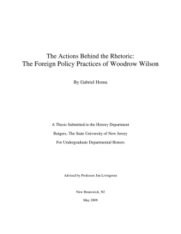 The Foreign Policy Practices of Woodrow Wilson