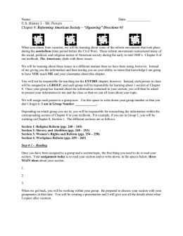 Name: Date: ______ U.S. History I – Mr. Powers Chapter 8