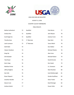 USGA 2016 MID-AM QUALIFIER AUGUST 12, 2016 COUNTRY