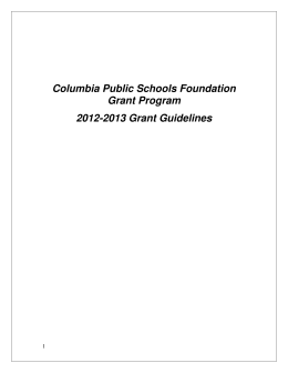 CPSF Grant Program Guidelines 2012-13