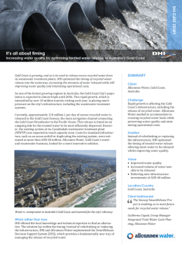 Case story - Optimised treated water release Gold Coast