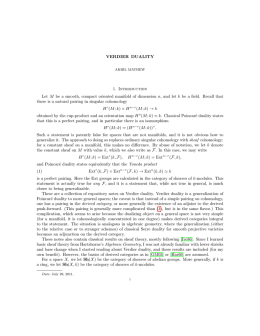 Verdier Duality - Harvard Mathematics Department