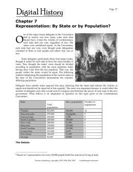 Chapter 7 Representation: By State or by Population?