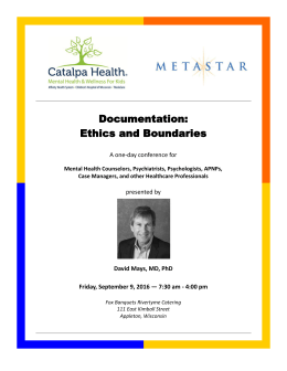 Documentation: Ethics and Boundaries