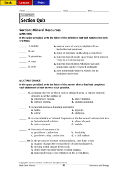 Section Quiz