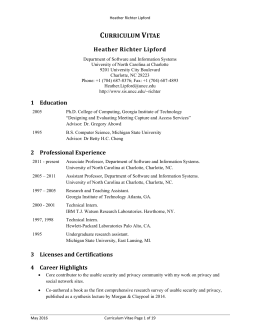 curriculum vitae - Personal Web Pages