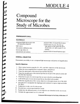 MODULE 4 Compound Microscope for the