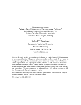 "Market-Based Solutions to Environmental Problems" Richard T