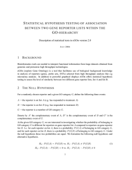 statistical hypothesis testing of association