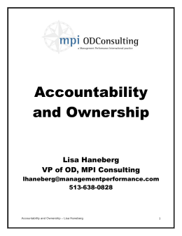 Accountability and Ownership