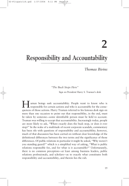 Responsibility and Accountability