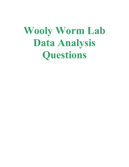 Wooly Worm Lab Data Analysis Questions