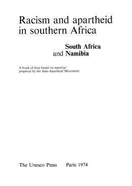 Racism and apartheid in Southern Africa: South - unesdoc