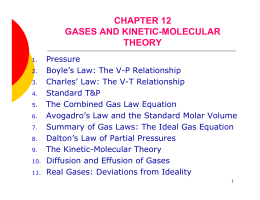 CHAPTER 12 GASES AND KINETIC