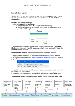 London MLE Fronter – Waltham Forest Fronter User Level 1 How to