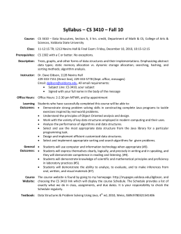 Syllabus – CS 3410 – Fall 10