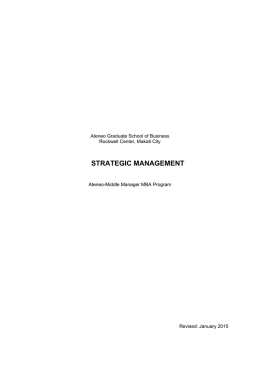 strategic management - Ateneo Graduate School of Business