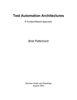 Test Automation Architectures