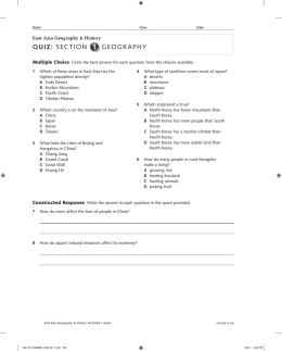 QUIZ: SECTION GEOGrAPHy - Norwell Public Schools
