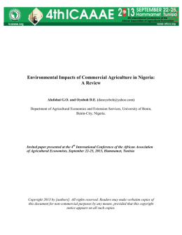 Environmental Impacts of Commercial Agriculture