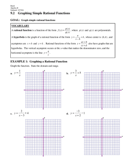 9.2 Graphing Simple Rational Functions