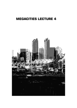 Megacities Lecture 4