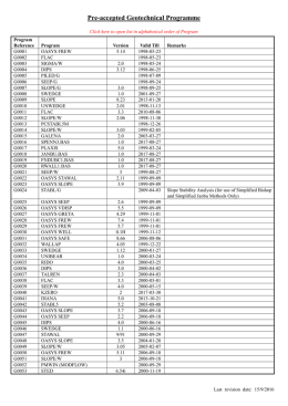 Pre-accepted Geotechnical Programme