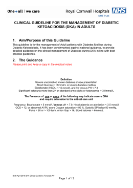 Guidelines for the management of Diabetic Ketoacidosis