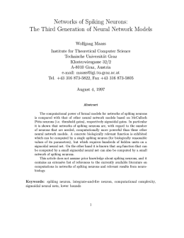 Networks of Spiking Neurons