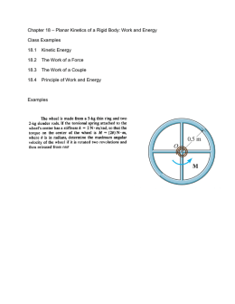 Chapter 18 – Planar Kinetics of a Rigid Body: Work and Energy