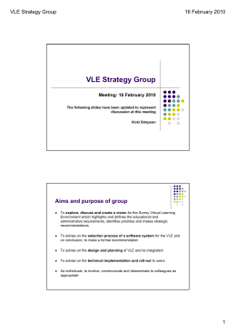 VLE Strategy Group - University of Surrey