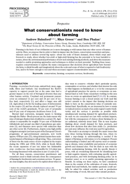 What conservationists need to know about farming
