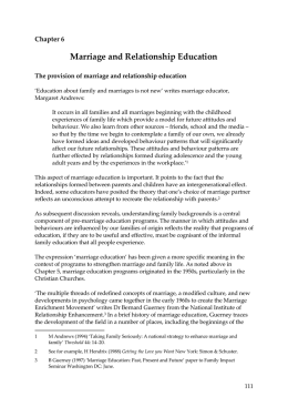 Marriage and Relationship Education