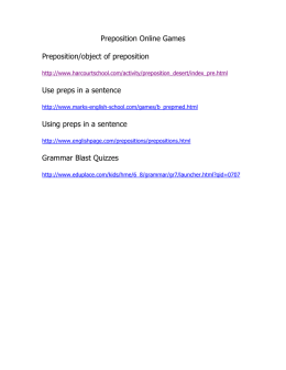 Preposition Online Games Preposition/object of preposition Use