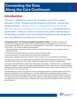 "Connecting the Dots Along the Care Continuum" white paper