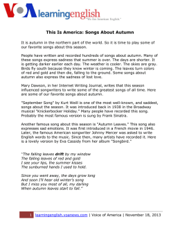 This Is America: Songs About Autumn