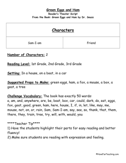 Green Eggs And Ham By