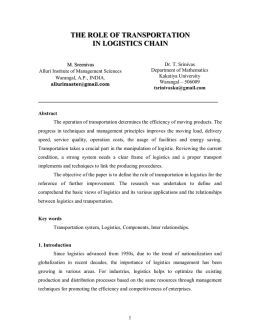 the role of transportation in logistics chain