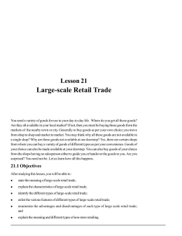 Lesson 21 Large-scale Retail Trade