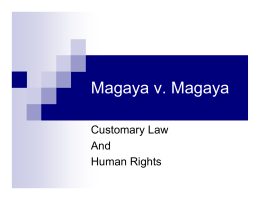 Magaya v. Magaya - JurisAfrica.com