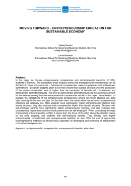 MOVING FORWARD – ENTREPRENEURSHIP EDUCATION FOR