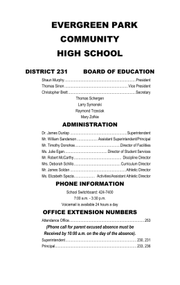 Student Handbook - Evergreen Park Community High School