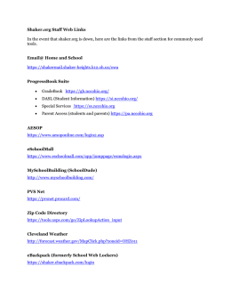 Shaker.org Staff Web Links In the event that shaker.org is down
